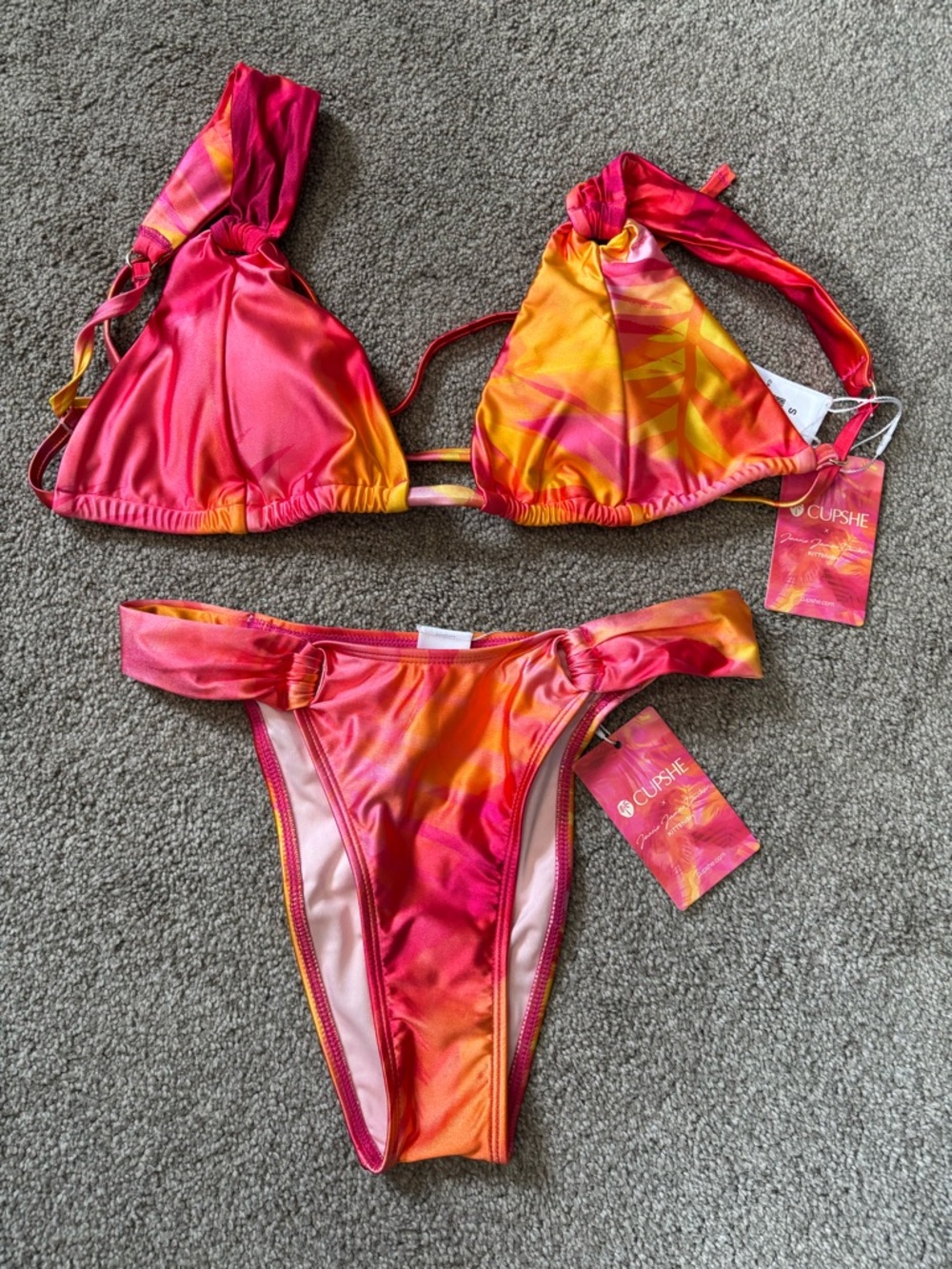 NWT CUPSHE JJD Tequila Sunrise Bikini Set - Picture 9 of 16